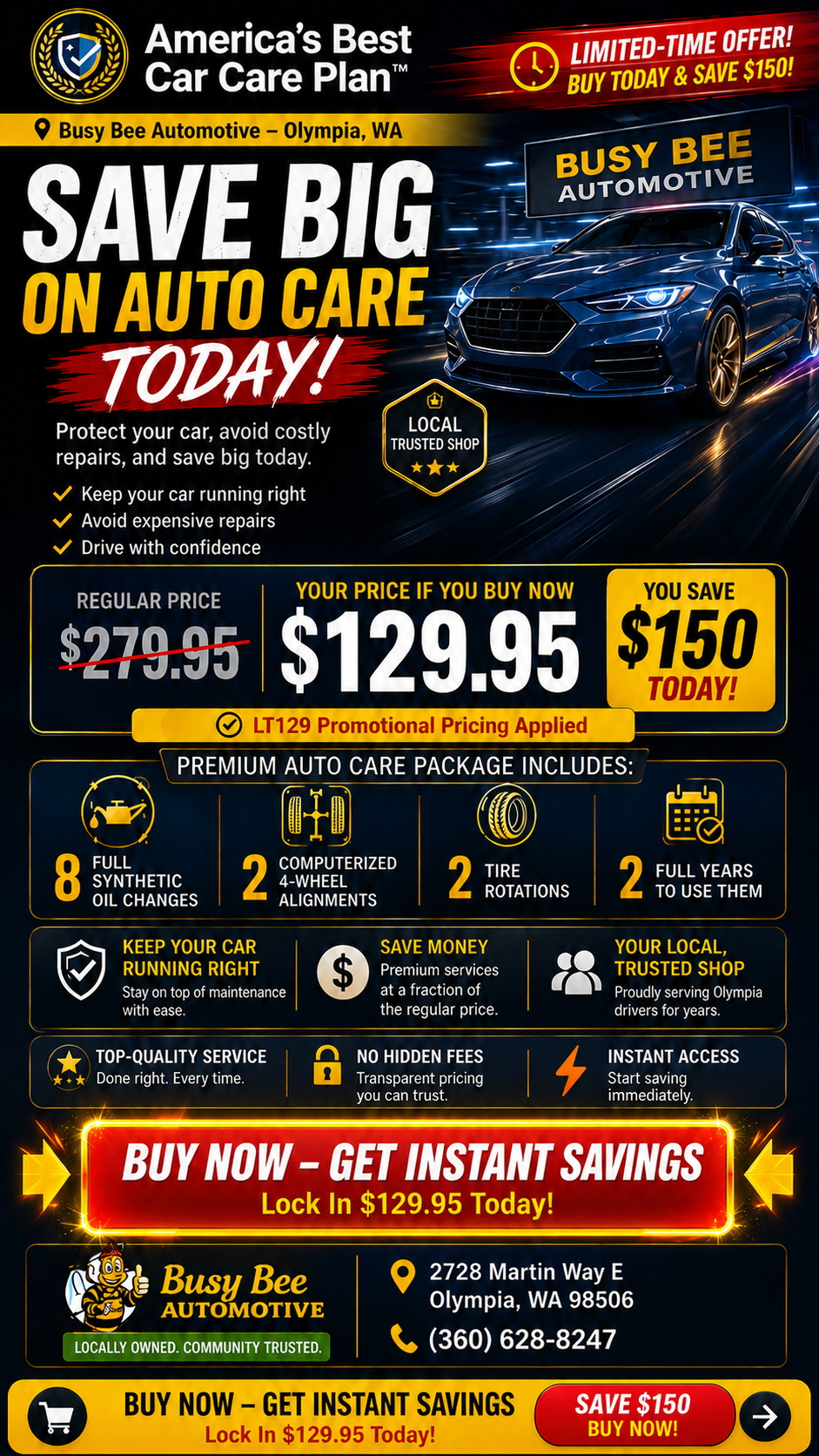 Car Care Plan – Busy Bee Automotive (Olympia, WA)